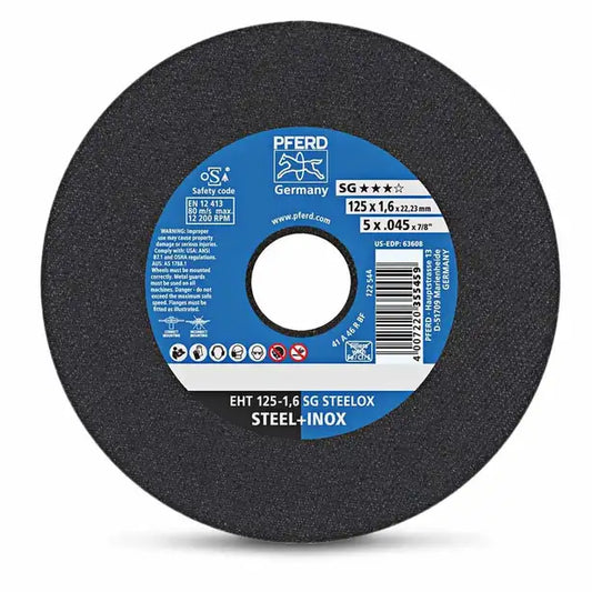 Pferd 125mm (5") x 1mm x 22.23mm ultra thin steel + Inox cut of disc QTY25